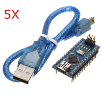 5Pcs Atmega328p Arduino Compatible Nano V3 Improved Version With Usb