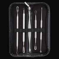 5Pcs Multipurpose Blackhead Acne Comedone Extractor Remover Stainless Steel Tool Set Kit