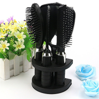 5Pcs Women Hair Brush Massage Comb Mirror Holder Set Hairdressing Suit Makeup Tool