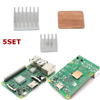 5Set Aluminum Heat Sink Copper Heat Sink For Raspberry Pi 3 Model B / Pi 2 / B+