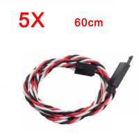 5X Amass 60 Core 60cm Anti Off Servo Extension Wire Cable For Futaba