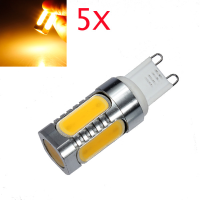 5X G9 7w Cob Warm White Aluminum Led Corn Light Bulbs 220v