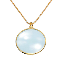 5X Silver Gold Monocle Magnifier Magnifying Glass Pendant Necklace
