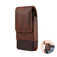 6.1/6.5/6.9 Inch Universele Leren Heren Taillezak Magnetische Sluiting Vaste Band Mobiele Telefoon Riemclip Case