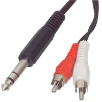 6,3Mm jack > 2x tulp 2m