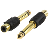 6.3Mm jack plug naar tulp socket verguld