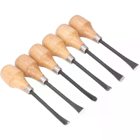 6 Delige Houtbewerking Chisel Set Ergonomische Beukenhouten Handgrepen Hittebehandelde Stalen Messen Professionele Houtb