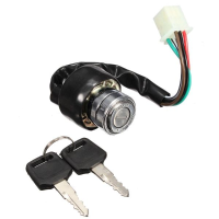 6 Draadontstekingsschakelaar 2 Sleutels Universeel Voor Auto Motorfiets Scooter Fiets Quad Go Kart
