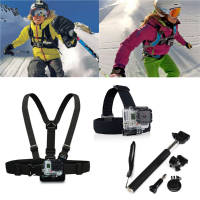 6 In 1 Chest Harness Head Strap Mount Monopod Tripod Adapter For Gopro 2 3 3 Plus 4 Xiaomi Yi Sj4000 Sj5000 Sjcam