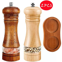 6 Inch Zout  en Pepermolen Set Pepermolen Handmatige Verse Maalke Flessen Keramische Kern Massief Houten Pepermolen