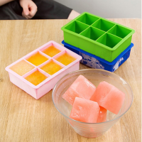 6 Lattices Silicone Cube Ice Tray Mold Pudding Jelly Chocolate Mold