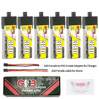 6 St Gaoneng 3,8V 380mAh 90C 1S LiHV batterij met A30 plug en adapterkabel voor Emax Tinyhawk S BetaFPV Beta75X