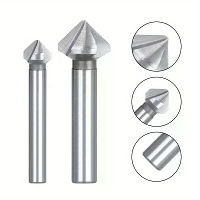 6 Stuks 90 graden 3 snijvlakken chamfering eindfrees boorbit HSS chamfer verzinkbits set
