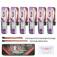 6 Stuks Gaoneng 3,8V 300mAh 60C 1S LiHV batterij A30 stekker met adapterkabel voor BetaFPV Meteor65 Pro ELRS