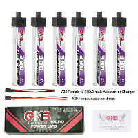 6 Stuks Gaoneng 3,8V 380mAh 60C 1S LiHV batterij A30 stekker met adapterkabel voor BetaFPV Meteor65 Pro Happymodel Mobul