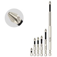 6 Stuks Lange gelegeerd stalen magnetische schroevendraaierbits PH2 Zeskantschacht 1/4 inch Handgereedschap 25 150mm Hog