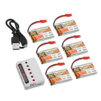 6 Stuks ZOP POWER 3,7V 750mAH 30C 1S Lipo Batterij JST Plug Met Oplader Voor RC Model