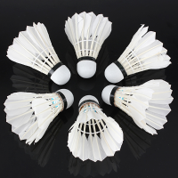 6 X White Goose Feather Badminton Ball Game Sport Training