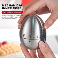60 Minuten mechanische eivormige timer keuken timer elektronische staal ei timing gereedschappen luid handmatige herinne