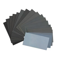 60 Stuks siliconencarbide schuurpapier vellen nat en droog schuren 15 korrel niveaus professionele polijsten hout metaal