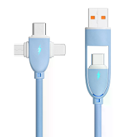 60W 5 in 1 Kabel USB A/Type C naar iP/Micro/Type C Kabel Snelladen Gegevensoverdracht Zuivere Koperen Kernlijn 1M Lang v