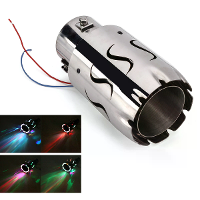 63Mm Luminieuze Aangepaste Auto Uitlaatpijp Stainless Steel Exhaust Tail Tip Tail Throat Met Hoge Temperatuur Weerstand