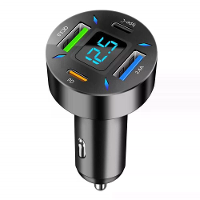 66W Snellader Autolader 4 USB PD20W Type C QC3.0 Display Autolader USB Lader 4 Poorten Autolader Adapter Spanningmeter C