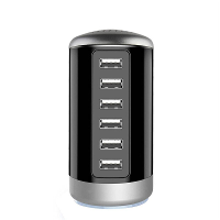 6A 6 poorts USB lader 6USB A Snel opladen Desktop Veritical oplaadstation EU stekker US stekker voor iPhone 15/14/13pro
