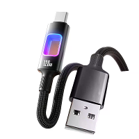 6A PD120W USB A naar USB C Kabel met RGB Holle LED Licht Ondersteuning PD Snelladen Gegevensoverdracht tinnen koperen ke