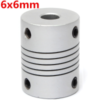 6Mm X 6mm Aluminum Flexible Shaft Coupling Od19mm X L25mm Cnc Stepper Motor Coupler Connector