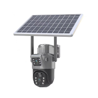 6MP Dual Lens WIFI 4G LTE Zonne energie Camera Dubbel Scherm Buiten IP Camera Zonnepaneel Audio PIR Beveiligingscamera I
