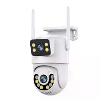 6MP WiFi IP Camera icsee App Dual Lens Buiten IP66 Waterproof Pan Tilt Audio Nachtzicht Mensdetectie Cloudopslag