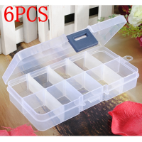 6Pcs Detachable Compartment Empty Storage Case Box 10 Cells For Nail Tip Gems Little Stuff