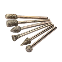 6Pcs Diamond Grinding Head Set Drill Bur Grinder For Rotary Tools
