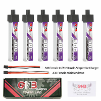 6Pcs Gaoneng 3.8V 300mAh 60C 1S LiHV Batterij A30 Plug Met Adapter Kabel voor Happymodel Mobula6