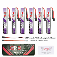 6Pcs Gaoneng 3.8V 380mAh 60C 1S LiHV accu A30 stekker met adapterkabel voor Happymodel Mobula6 BetaFPV Meteor65