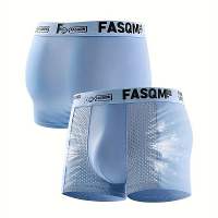 6Pcs Heren IJszijde Coole Zachte Naadloze Comfortabele Boxershort Ondergoed, Ademende Stretchy Onderbroek met Gaas, Casu