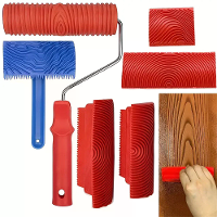6PCS Houtnerf Gereedschap Set DIY Faux Houtnerf Roller Verf Gereedschap met Handvatten Plastic Rubber Creëer Realistisch