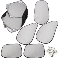 6Pcs Silver Reflective Car Window Uv Sunshade Sun Visor Cover Foldable