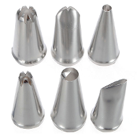 6Pcs Stainless Steel Cake Decoration Icing Piping Nozzle Tip