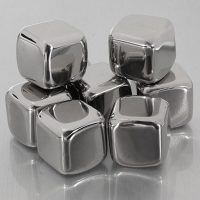 6Pcs Stainless Steel Whisky Stones Cube Glacier Whiskey Rocks