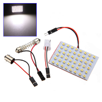 6W Car Light Panel 48 Smd Led+interior Bulb+t10+ba9s Adapter