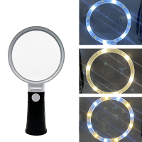 6X 10X Mini Pocket Vergrootglas Verstelbare Handheld Leesloep met ouder kind Acryl Lens Drie modus Verlichting Ideaal vo