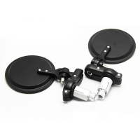 7/8Inch 22mm Motorcycle Aluminum Handlebar Circular Foldable Mirrors