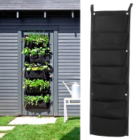 7 Pocket Indoor Outdoor Wall Hanging Planter Bags Plant Grow Bags