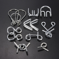 7 Sets Iq Test Toys Mind Game Brain Teaser Metal Wire Puzzles