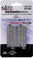 7078022 N Kato Unitrack Dubbelspoor, Recht 62 mm 2 stuk(s)