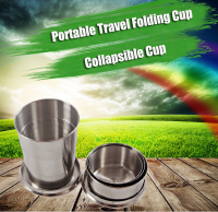 75Ml Stainless Steel Outdoor Portable Travel Folding Cup Collapsible Telescopic Cup Travel Mug