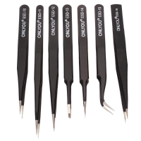 7Pcs Bga Precision Tweezer Set Antistatic Tweezers Stainless Tweezers