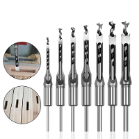 7PCS Houtbewerking Vierkant Gat Boorbeitel Boor Auger Boor Kern Spade Boor Set 6.4/8/9.5/10/12.7/14/16Mm